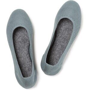 Frank Mully Women’s light Green Knit Fabric Round Toe Slip On Ballet Flat Shoes